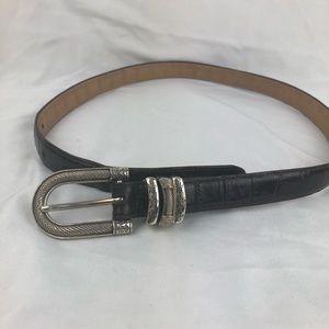 Brighton dark brown croc embossed belt